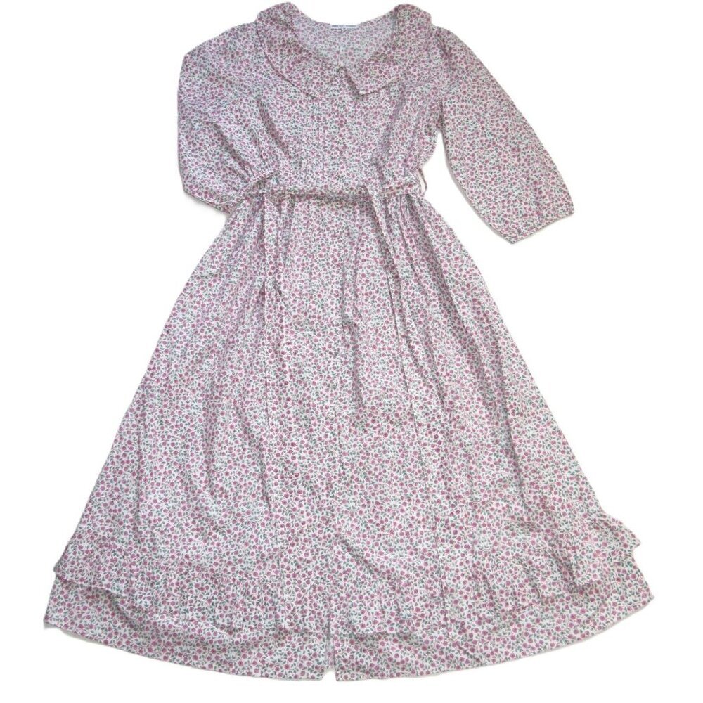 NWT PINK CITY PRINTS Roshana in Ditzy Glade Floral Cotton Midi Shirt Dress M